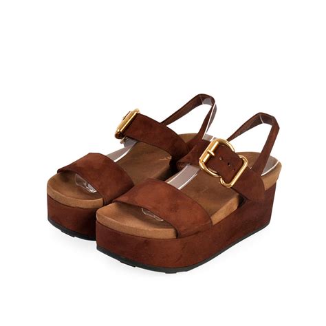 prada suede double-band platform sandals 630|prada leather sandals.